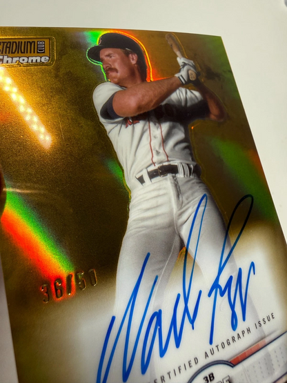 Wade Boggs 2025 Topps Stadium Club Chrome Gold Refractor Auto /50 #SCCA-WB
