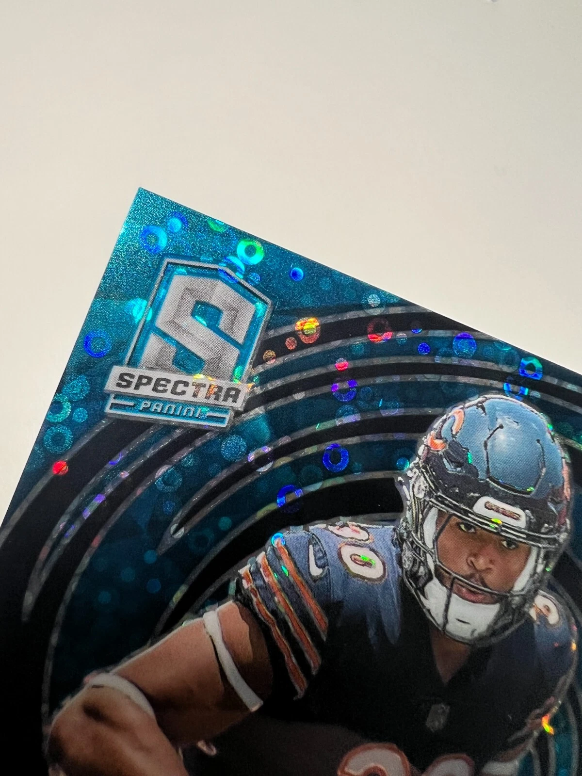 Roschon Johnson 2023 Panini Spectra Neon Blue Prizm Auto RC /50 #RAU-RJO Bears