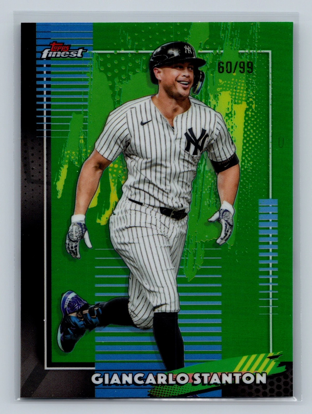 Giancarlo Stanton 2026 Topps Finest Common Green Refractor /99 #32 Yankees