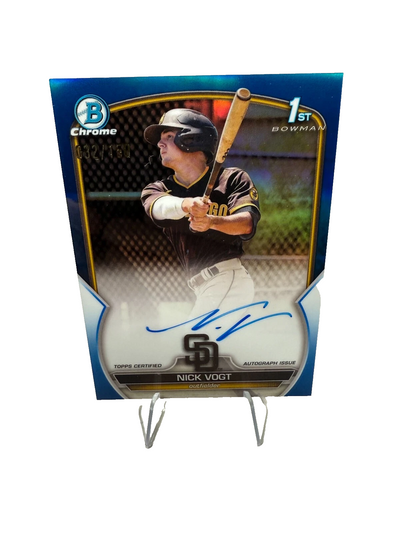 Nick Vogt 2023 Bowman Chrome 1st Blue Refractor Auto /150 #CPA-NV Padres