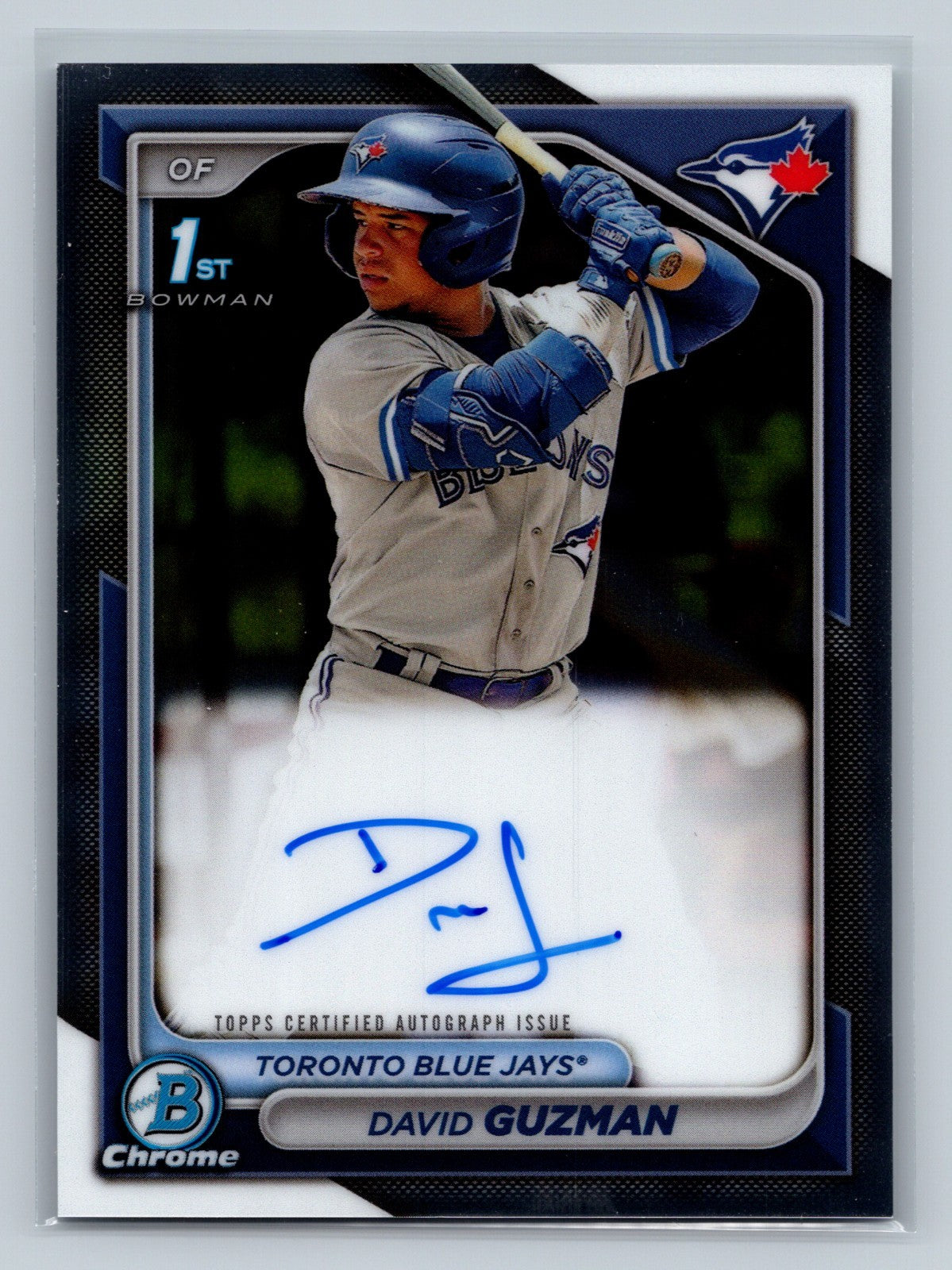 David Guzman 2024 Bowman Chrome 1st Auto #CPA-DGN Blue Jays