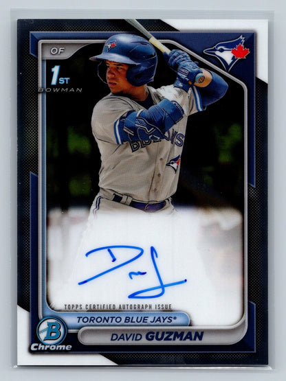 David Guzman 2024 Bowman Chrome 1st Auto #CPA-DGN Blue Jays