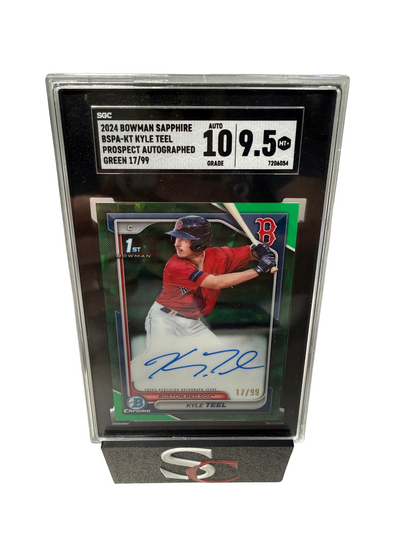Kyle Teel 2024 Bowman Chrome 1st Sapphire Green Auto /99 #BSPA-KT SGC 9.5