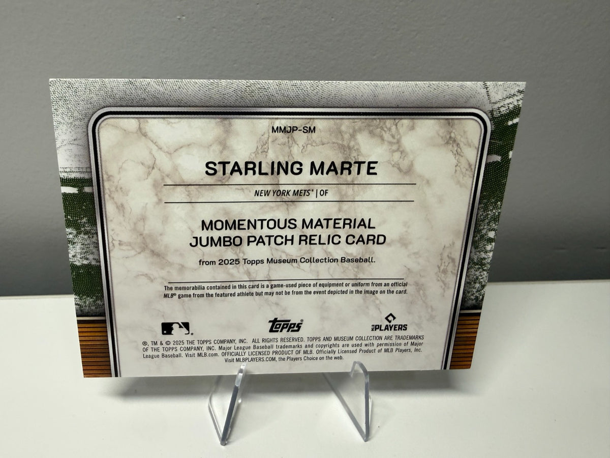 Starling Marte 2025 Topps Museum Momentous Material Jumbo Patch Gold Relic /15