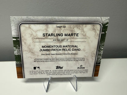 Starling Marte 2025 Topps Museum Momentous Material Jumbo Patch Gold Relic /15