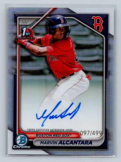 Marvin Alcantara 2024 Bowman Chrome 1st Refractor Auto /499 #CPA-MA Red Sox