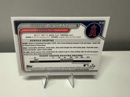 Greylin De La Paz 2024 Bowman Chrome 1st Fuchsia Shimmer Refractor /199 #BCP-181