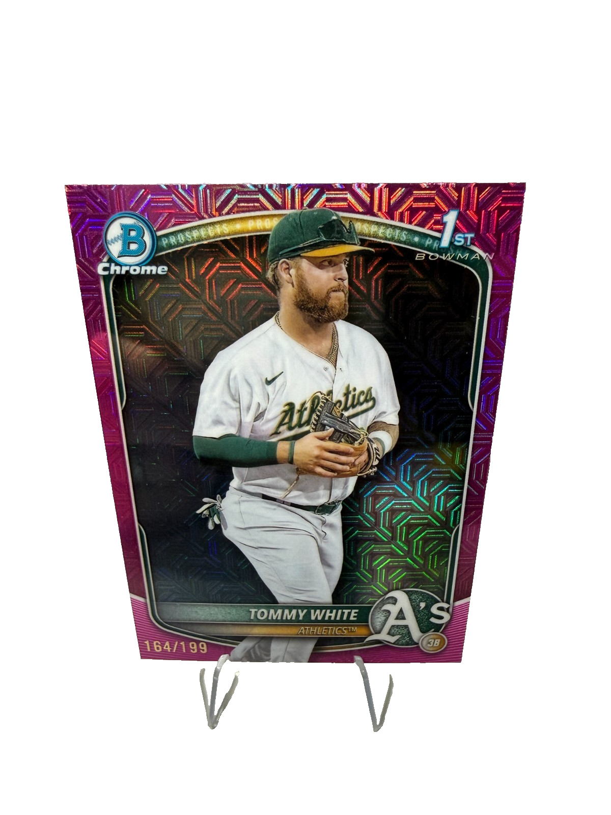 Tommy White 2025 Bowman Chrome 1st Pink Mojo Refractor /199 #BCP-251 Athletics