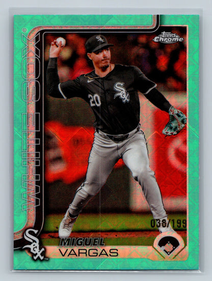 Miguel Vargas 2025 Topps Chrome Aqua Logofractor Refractor /199 #51 Dodgers