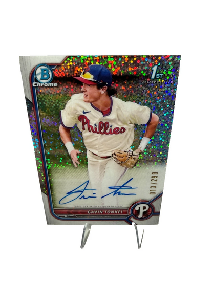 Gavin Tonkel 2022 Bowman Chrome 1st Speckle Refractor Auto /299 #CPA-GTL