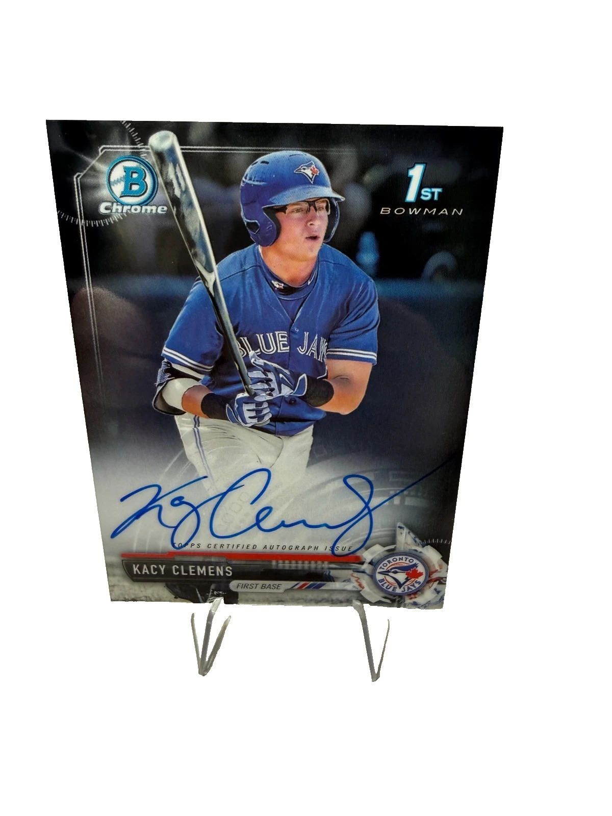 Kacy Clemens 2017 Bowman Draft Chrome 1st Auto #CDA-KC Blue Jays