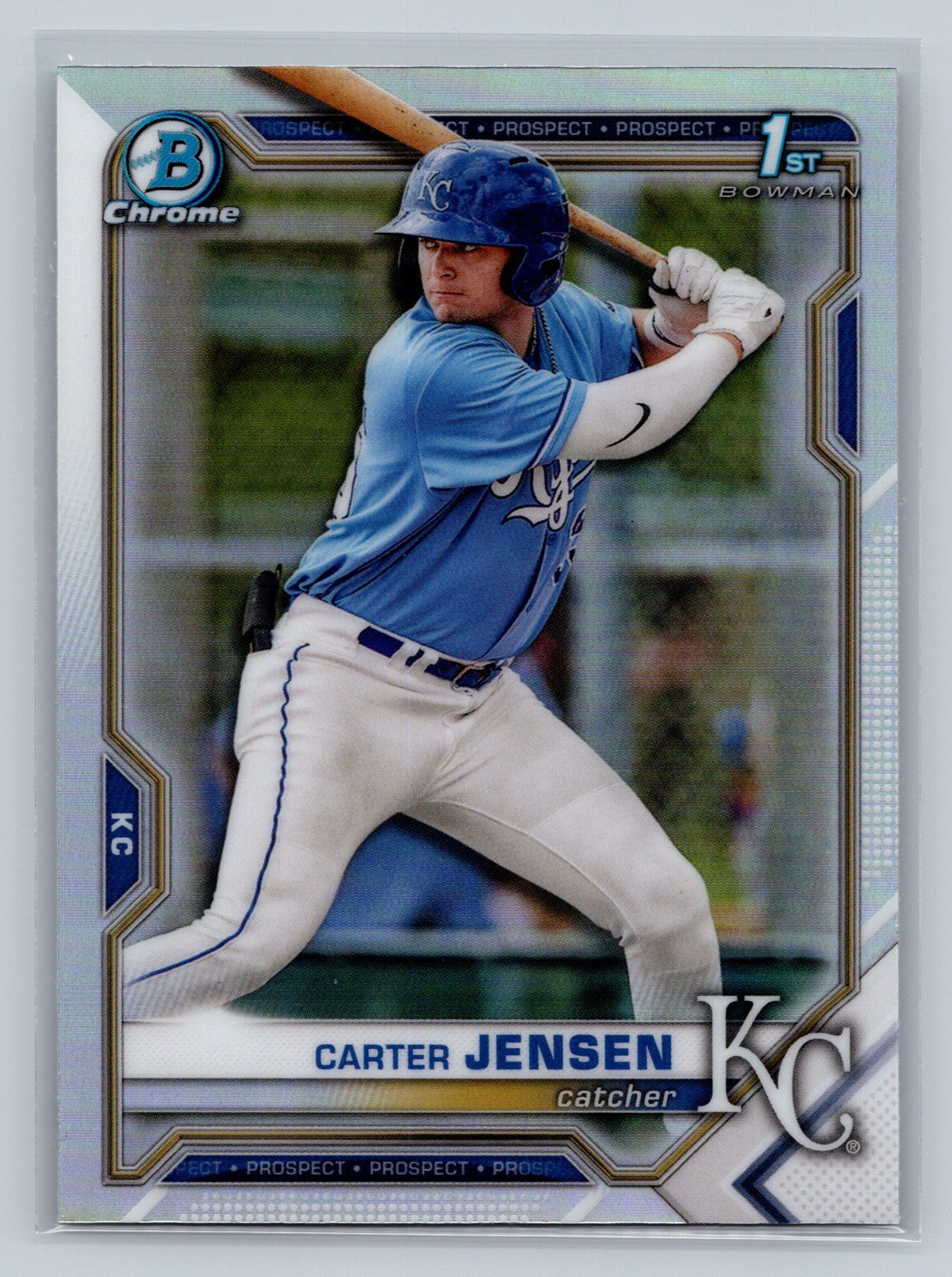 Carter Jensen 2021 Bowman Draft Chrome 1st Refractor #BDC-106 Royals