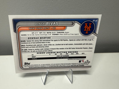 Jensy Rivas 2024 Bowman Chrome 1st Aqua Refractor /125 #BCP-251 Mets