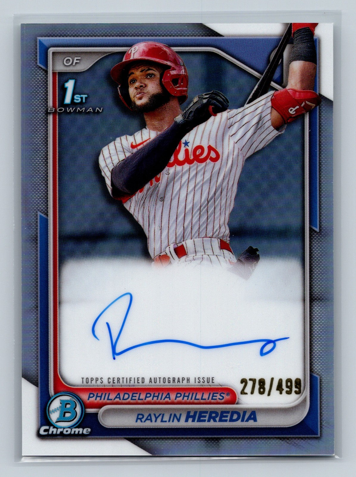 Raylin Heredia 2024 Bowman Chrome 1st Refractor Auto /499 #CPA-RH Phillies
