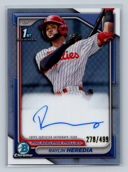 Raylin Heredia 2024 Bowman Chrome 1st Refractor Auto /499 #CPA-RH Phillies