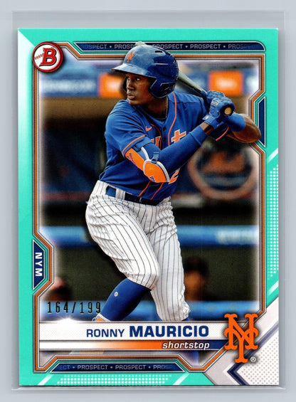 Ronny Mauricio 2021 Bowman Draft Paper Aqua /199 #BD-52 Mets