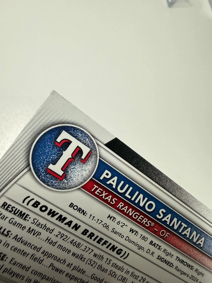 Paulino Santana 2025 Bowman Prospect Green Pattern /99 #BP-72 Rangers