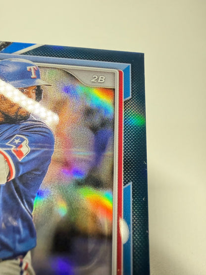 Marcus Semien 2024 Bowman Chrome Blue Refractor /150 #6 Rangers