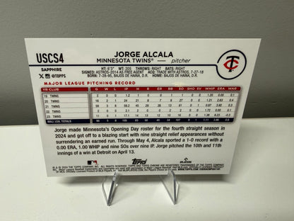 Jorge Alcala 2024 Topps Chrome Update Sapphire Gold Refractor /50 #USCS4 Twins