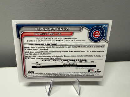 Fernando Cruz 2024 Bowman Chrome Sapphire Image Variation Orange Refractor /25