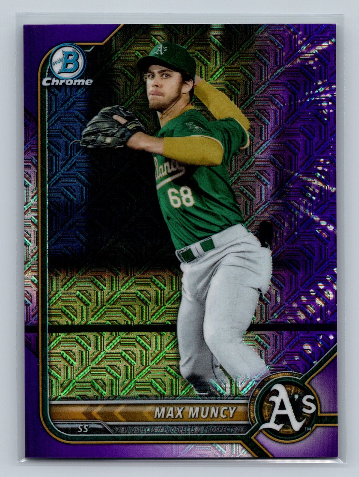 Max Muncy 2022 Bowman Chrome Prospect Purple Mojo Refractor /250 #BCP-222