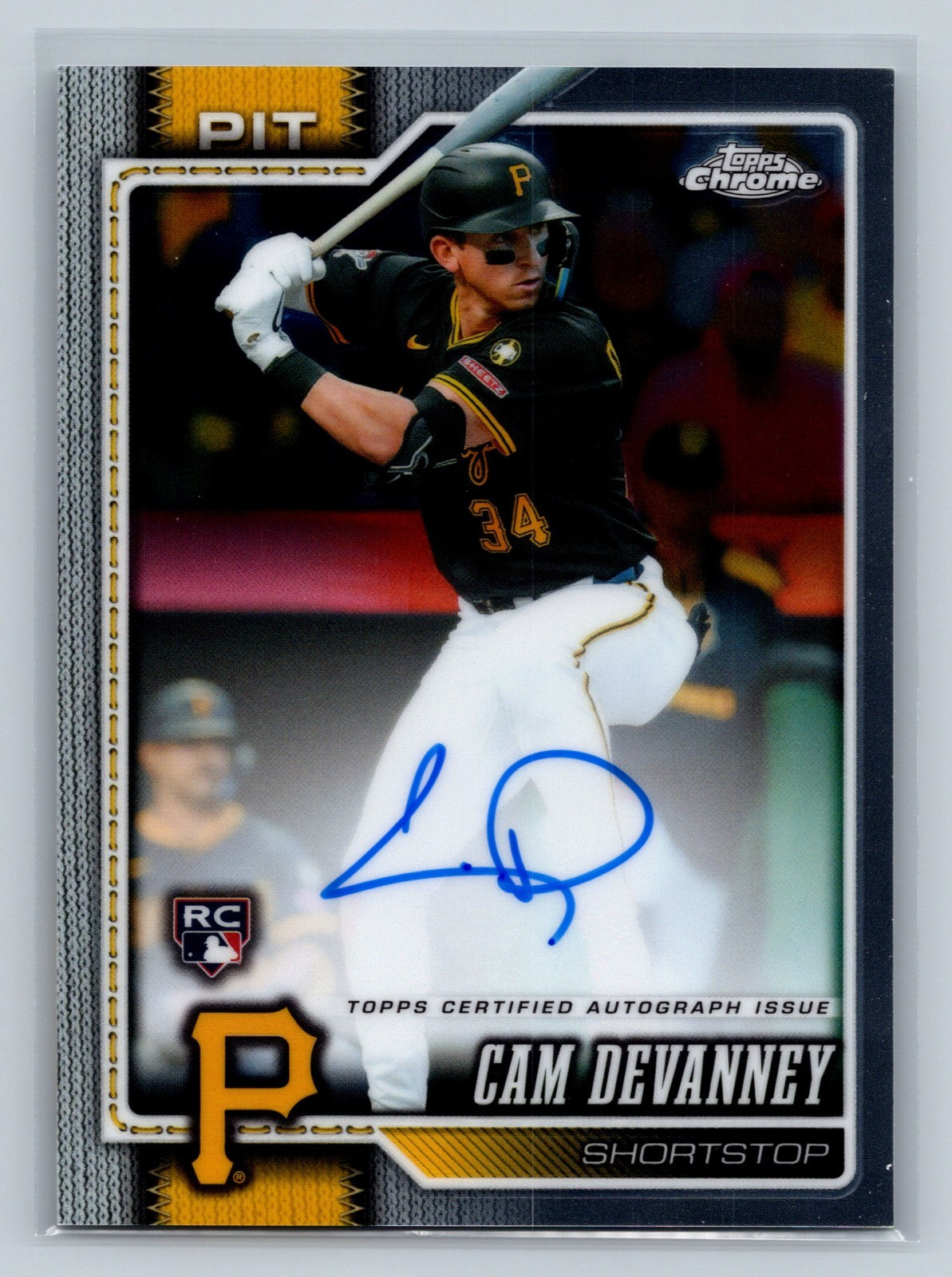 Cam Devanney 2026 Topps Chrome Auto RC #RA-CDE Pirates