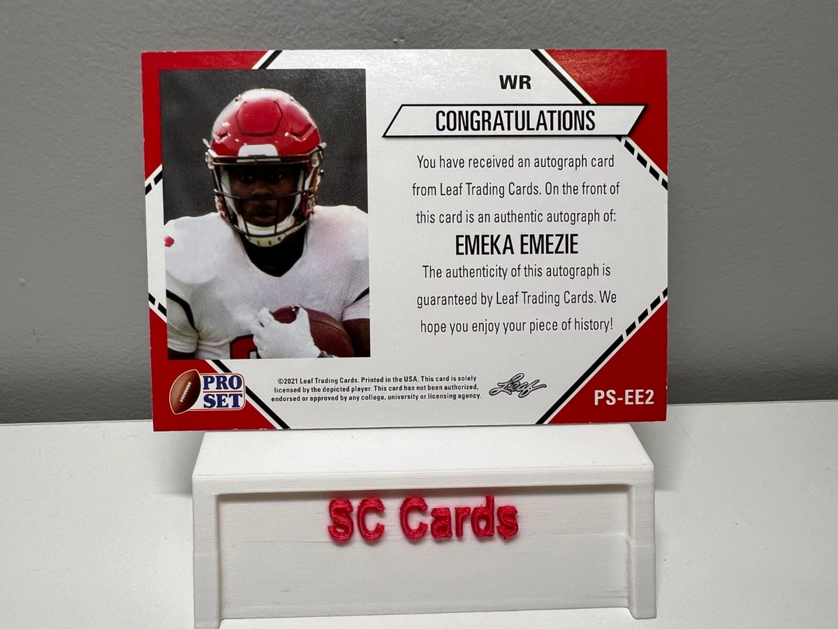 Emeka Emezie 2021 Leaf Pro Set College Gold Auto #PS-EE2 Wolfpack