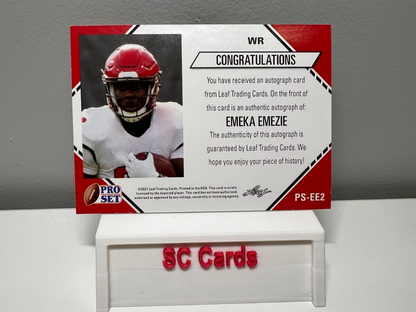 Emeka Emezie 2021 Leaf Pro Set College Gold Auto #PS-EE2 Wolfpack