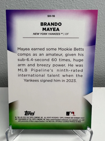 Brando Mayea 2023 Bowman’s Best Shellacked #SH-16 Yankees