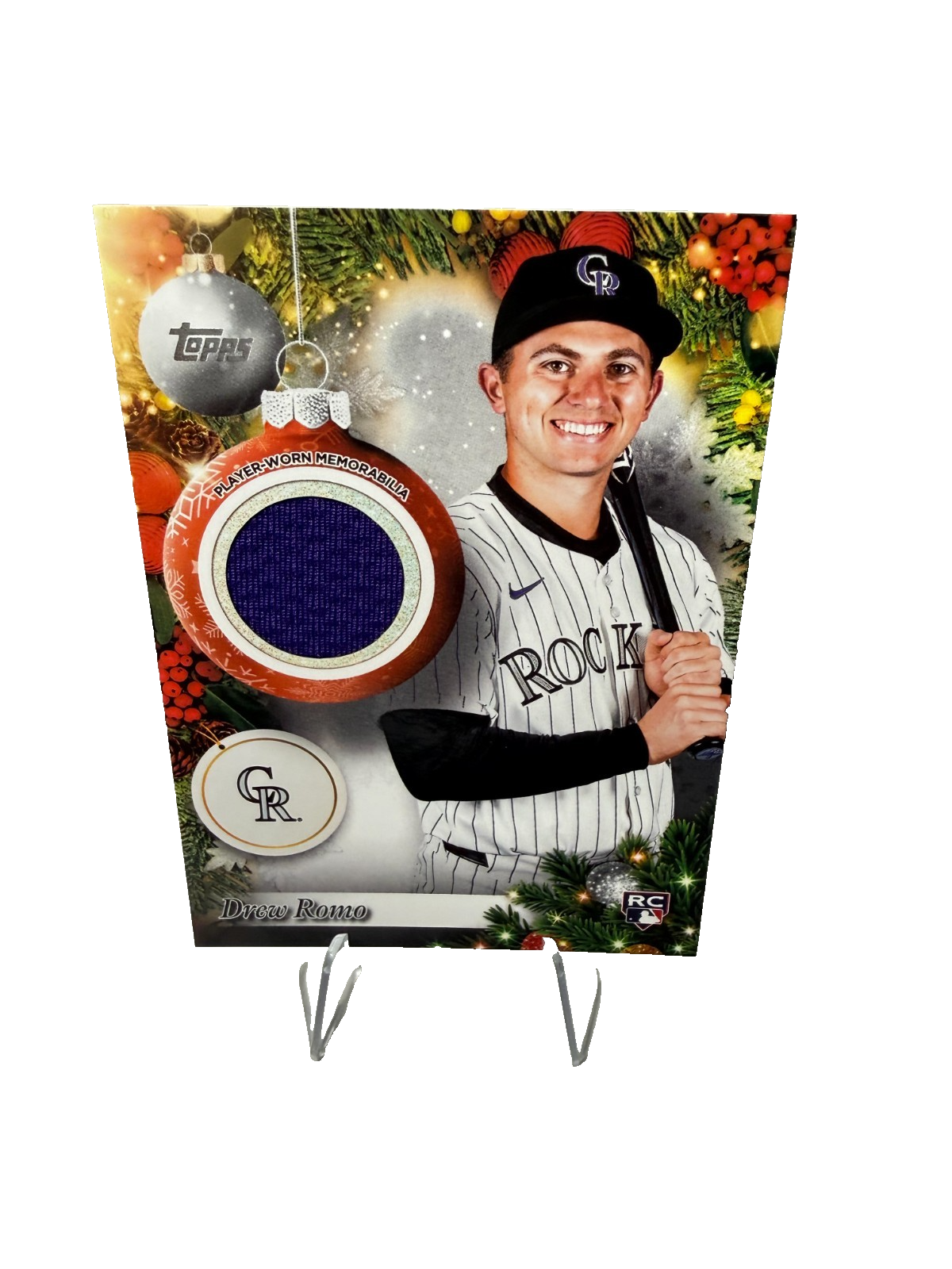 Drew Romo 2025 Topps Holiday Player Relic RC #PR-DR Rockies