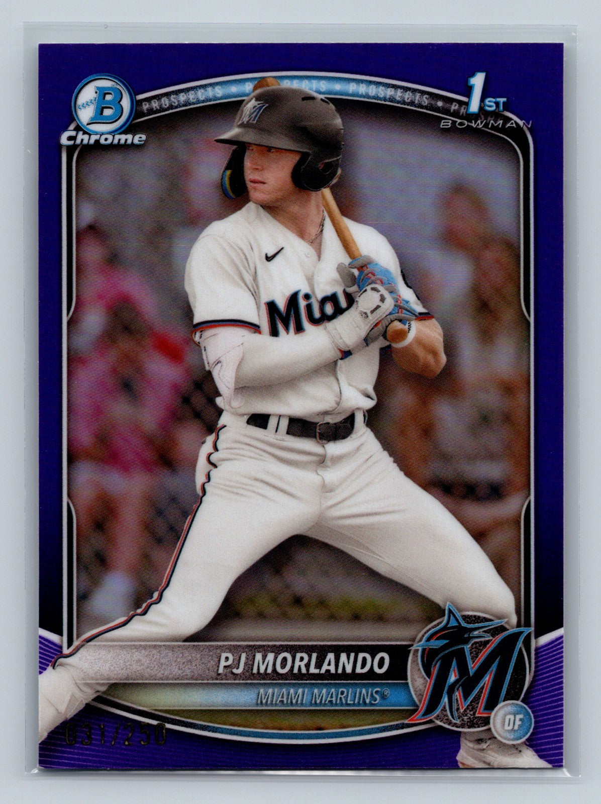 PJ Morlando 2025 Bowman Chrome 1st Purple Refractor /250 #BCP-91 Marlins