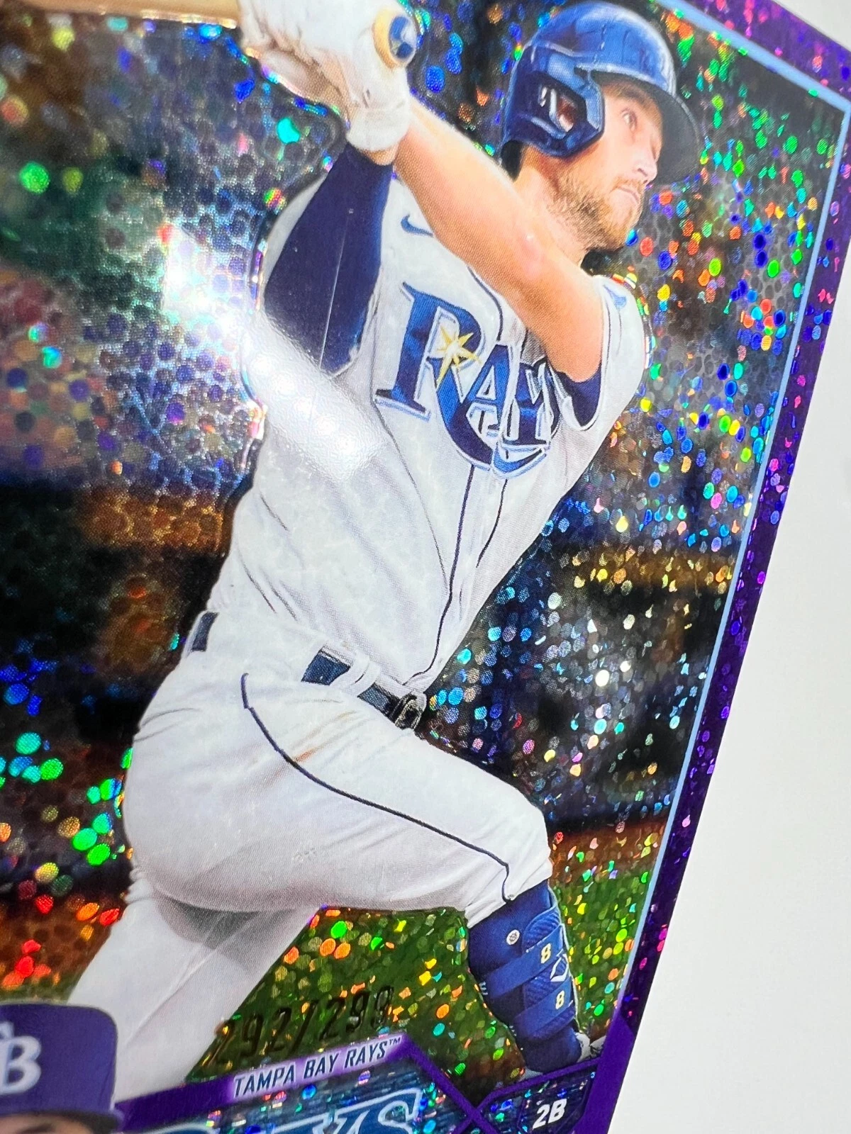 Brandon Lowe 2023 Topps Chrome Purple Speckle Refractors /299 #208 Rays