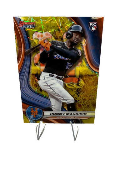 Ronny Mauricio 2024 Bowman's Best Yellow Lazer Refractor RC #41 Mets