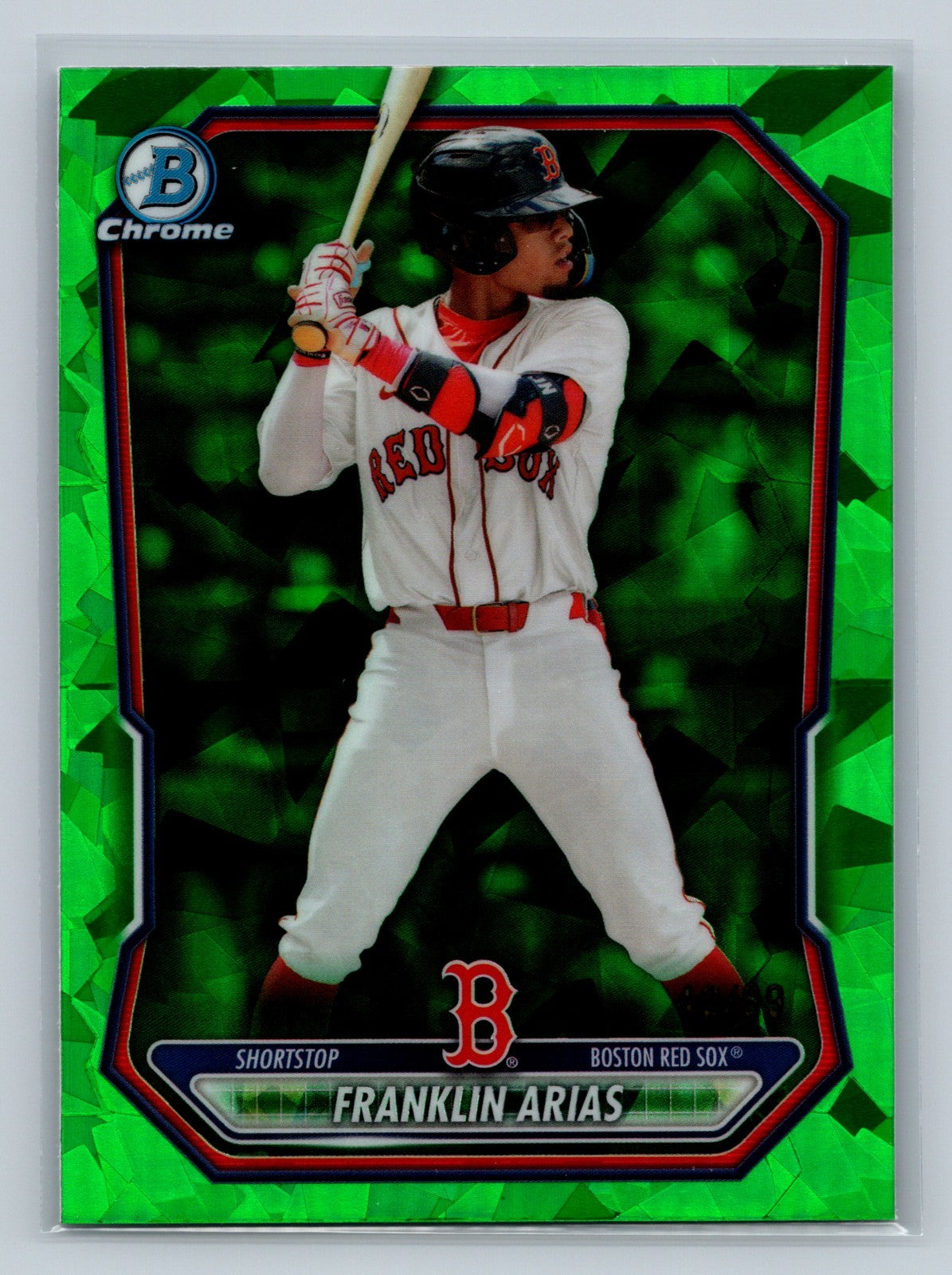 Franklin Arias 2026 Bowman Chrome Prospect Sapphire Green /99 #BCP-27 Red Sox