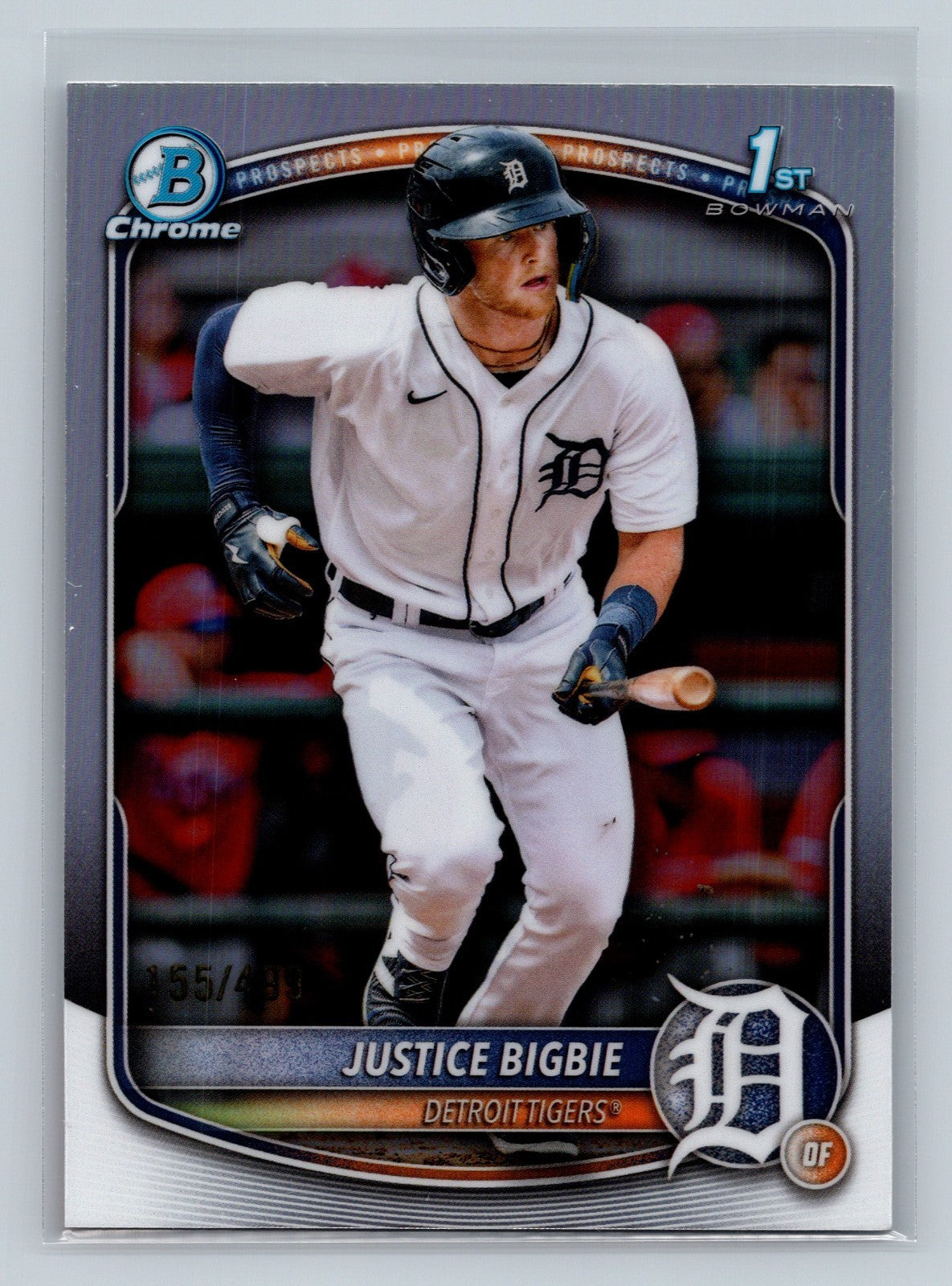 Justice Bigbie 2025 Bowman Chrome 1st Refractor /499 #BCP-215 Tigers
