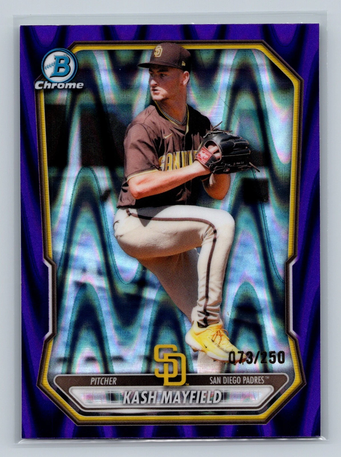 Kash Mayfield 2026 Bowman Chrome Prospects Purple RayWave Refractor /250 #BCP-70
