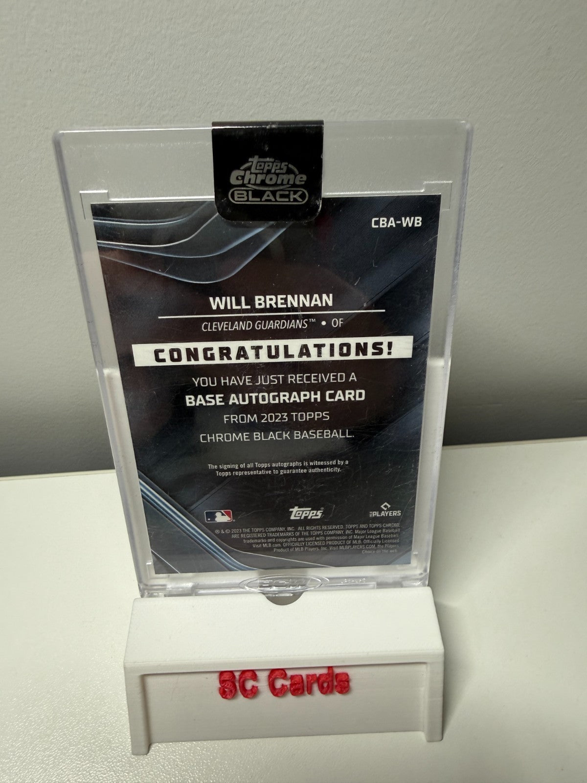 Will Brennan 2023 Topps Chrome Black Auto RC #CBA-WB Guardians