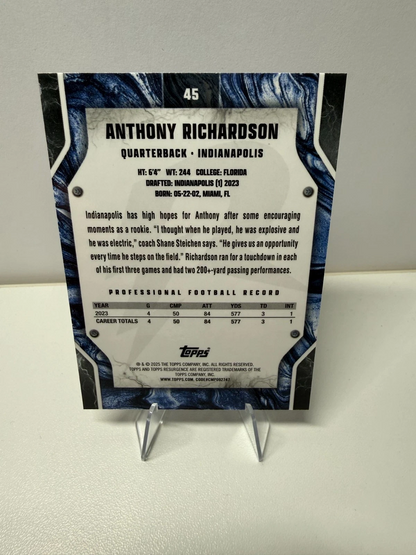 Anthony Richardson 2025 Topps Resurgence Pink Surge Wave Refractor /199 #45