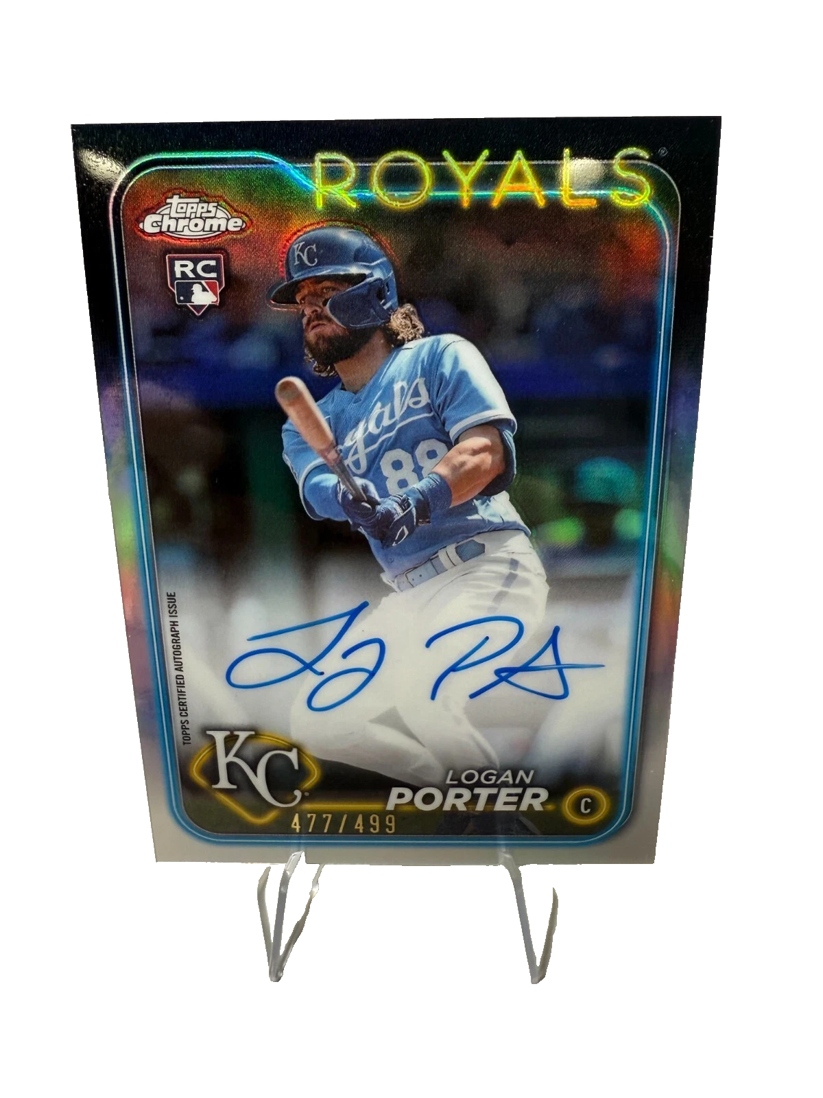Logan Porter 2024 Topps Chrome Refractor RC /499 #RA-LP Royals