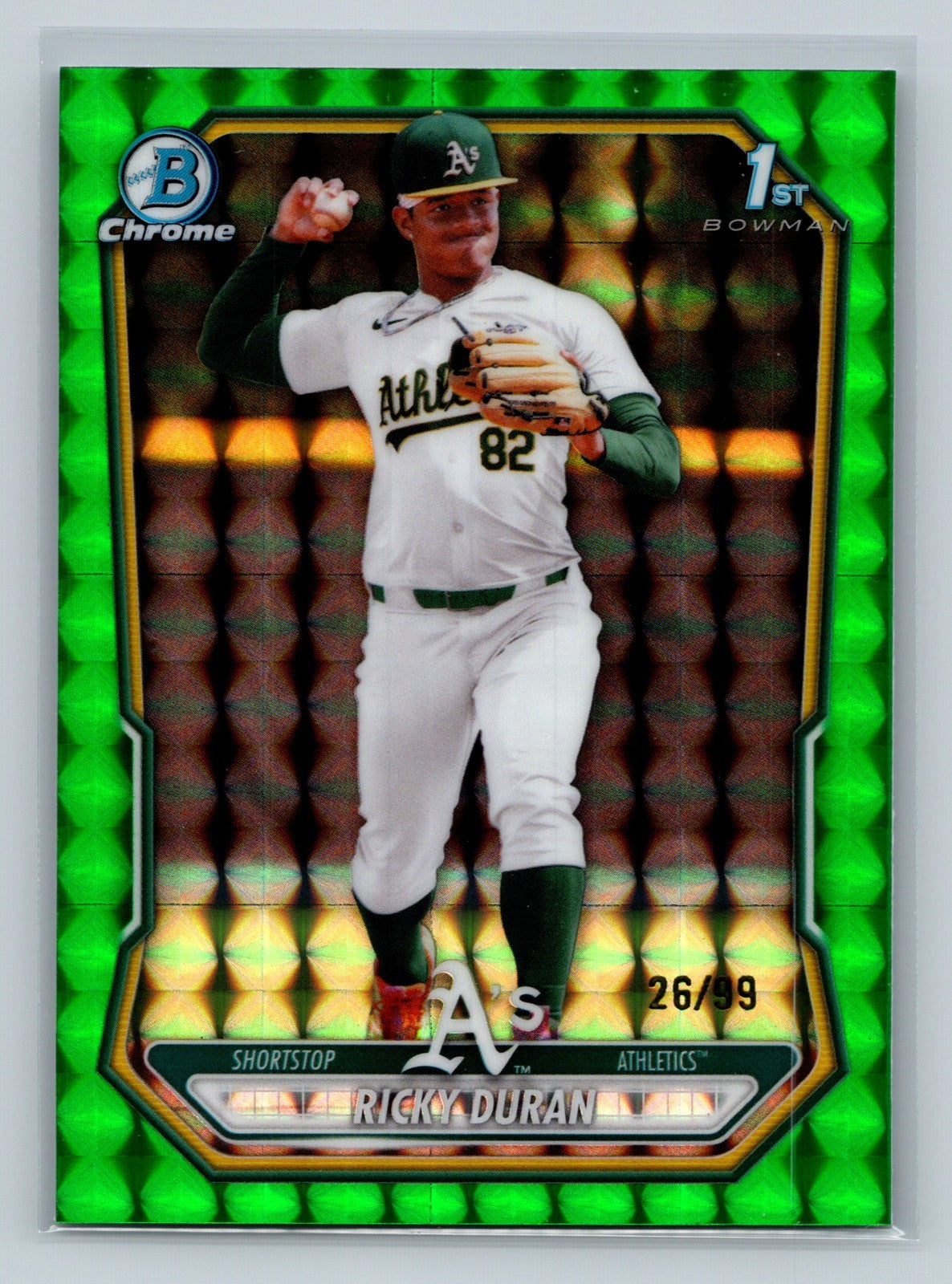 Ricky Duran 2026 Bowman Chrome 1st Green Geometric Refractor /99 #BCP-185