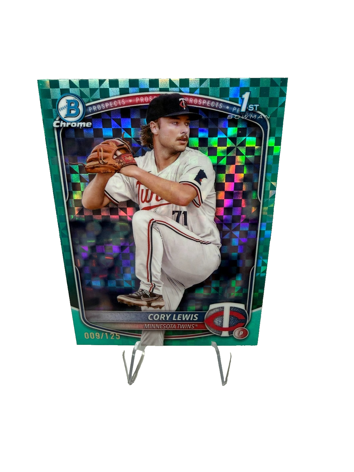 Cory Lewis 2025 Bowman Chrome 1st Aqua X-Fractor /125 #BCP-128 Twins