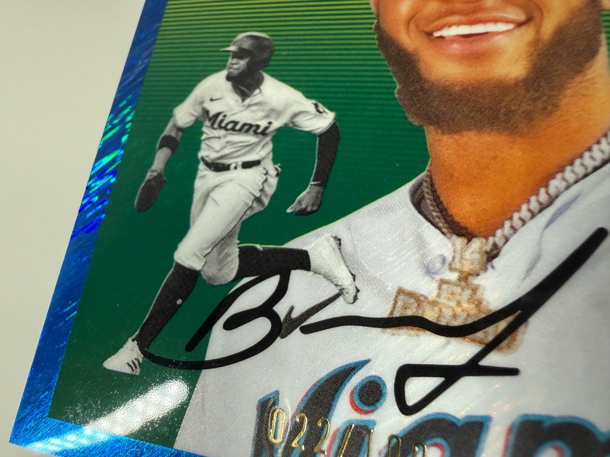 Bryan De La Cruz 2023 Topps Chrome Platinum Blue Shimmer Refractor /100 #223