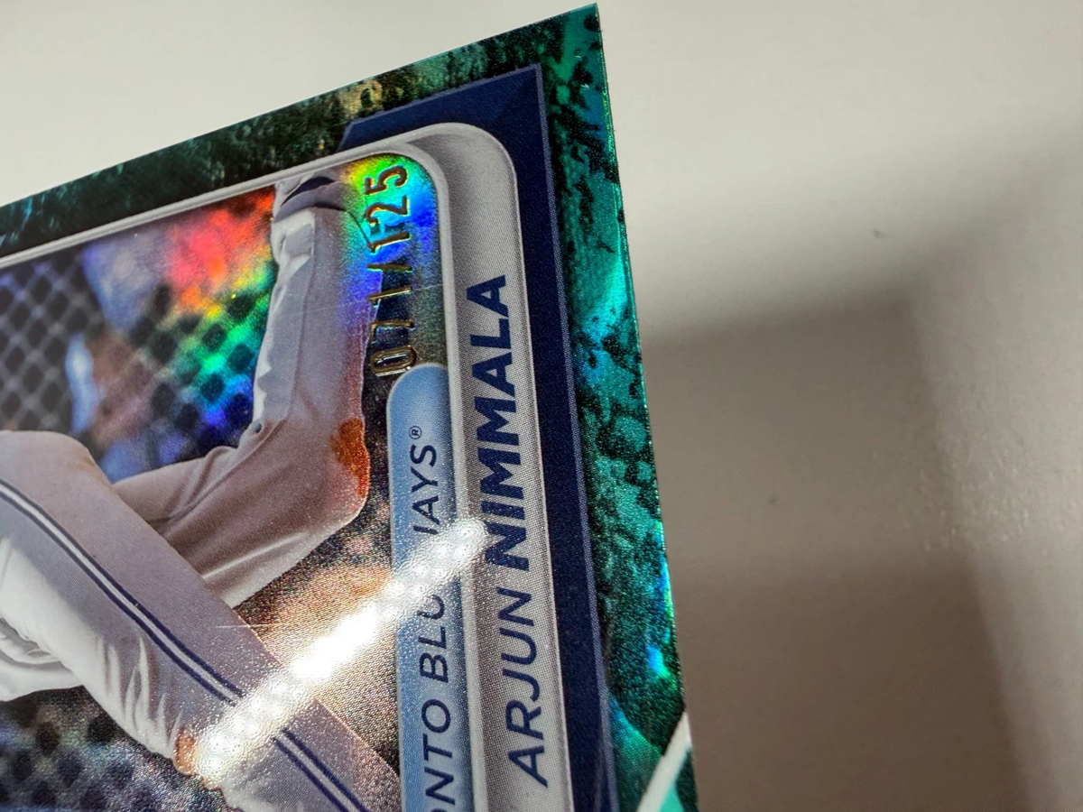 Arjun Nimmala 2024 Bowman Draft Chrome Aqua Lunar Crater Refractor /125 #BDC-102