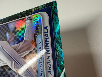Arjun Nimmala 2024 Bowman Draft Chrome Aqua Lunar Crater Refractor /125 #BDC-102