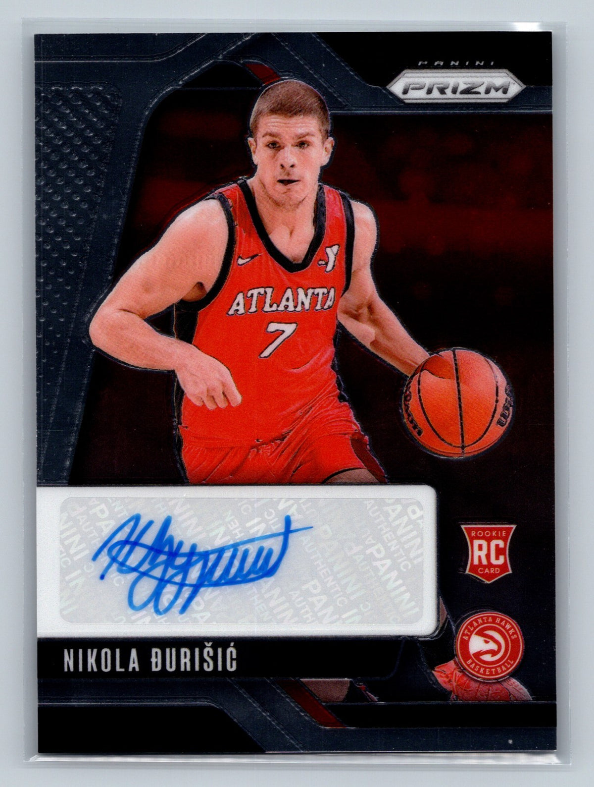 Nikola Durisic 2024-25 Panini Prizm Rookie Signatures Auto RC #RSI-NDH Hawks