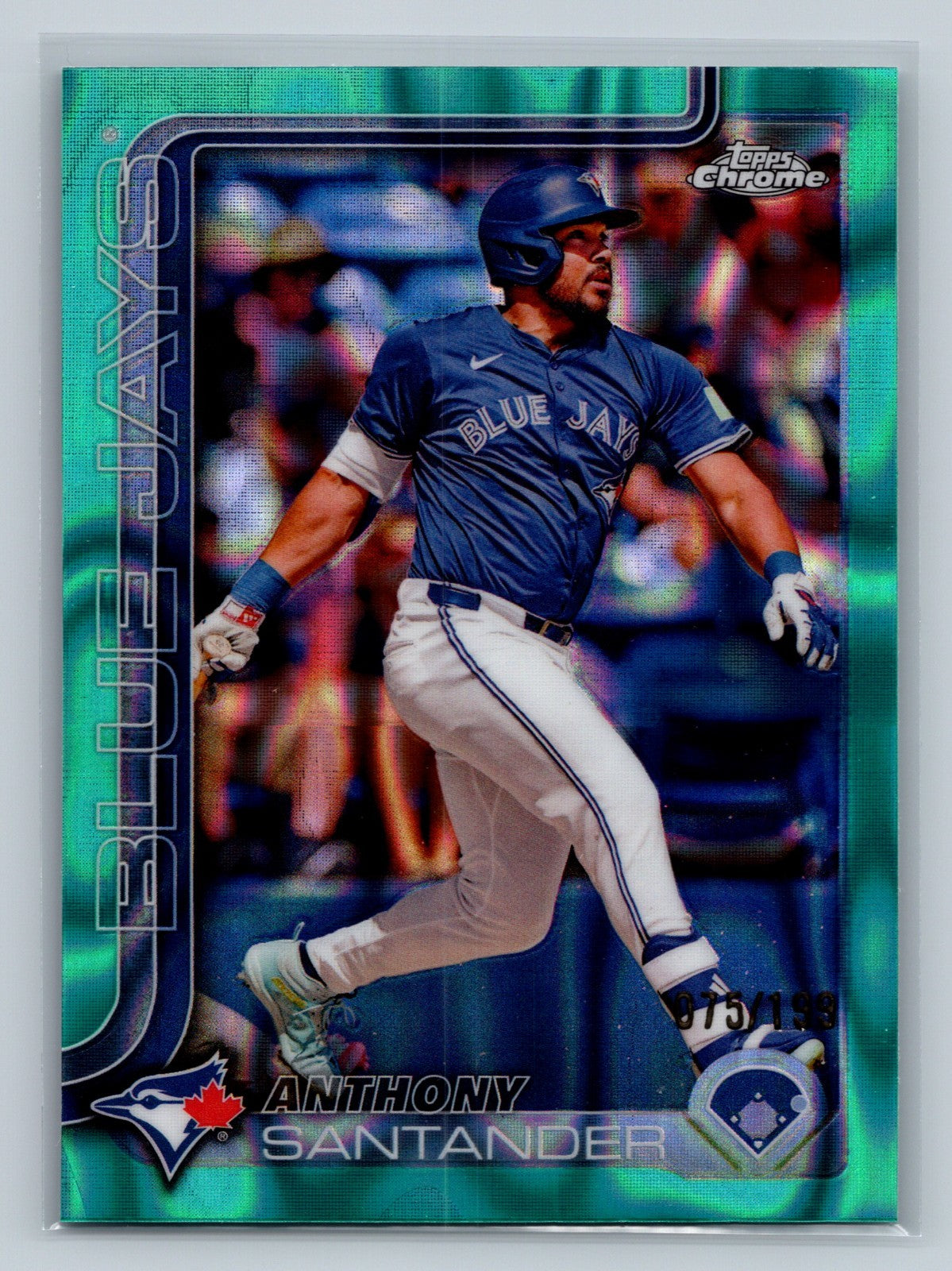 Anthony Santander 2025 Topps Chrome Aqua Lava Refractor /199 #60 Blue Jays