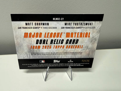 Matt Chapman Mike Yastrzemski 2025 Topps Series 2 Dual Relic Orange /25