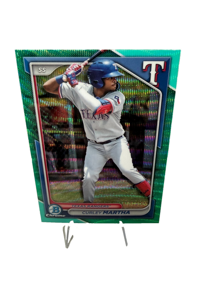 Curley Martha 2024 Bowman Draft Chrome Aqua Wave Refractor /125 #BDC-165 Rangers