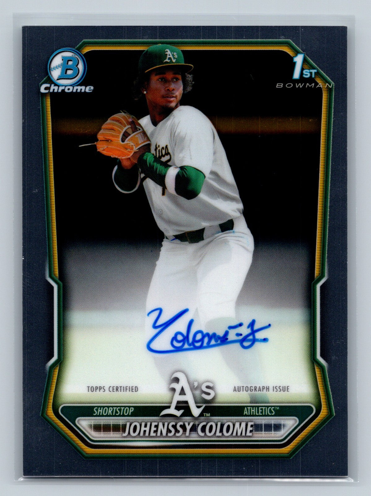 Johenssy Colome 2026 Bowman Chrome 1st Auto #CPA-JC Athletics