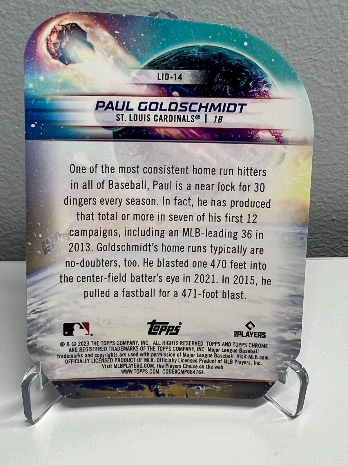 Paul Goldschmidt 2023 Topps Chrome Cosmic Launched into Orbit #LIO-14 Cardinals
